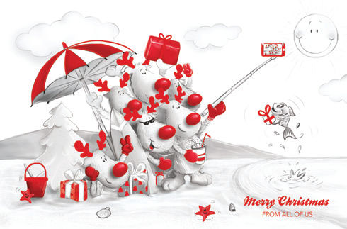 Personalised Australian Corporate Christmas Cards. FE979 - Reindeer Selfie - Heart Foundation